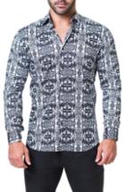 Men's Maceoo Fibonacci 3d Cards Trim Fit Print Sport Shirt (3xl) - Black