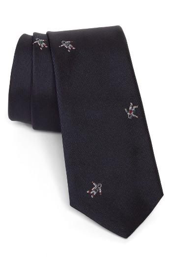 Men's Paul Smith Embroidered Astronaut Silk Tie, Size - Black