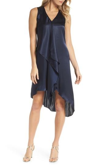 Women's Adrianna Papell Asymmetrical Sleeveless Trapeze Dress - Blue