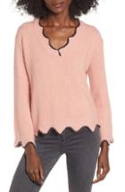 Women's Codexmode Scallop Hem Pullover - Pink