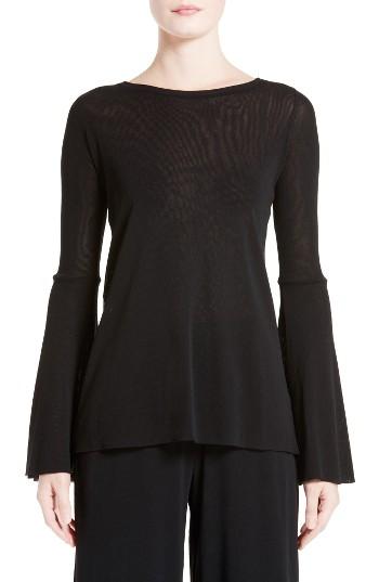 Women's Fuzzi Bell Sleeve Mesh Top