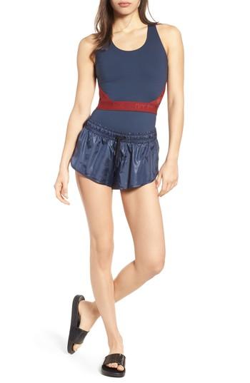 Women's Ivy Park Colorblock Mesh Inset Bodysuit - Blue