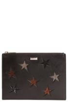 Stella Mccartney Falabella Star Inset Faux Leather Zip Pouch - Black