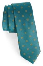 Men's The Tie Bar Floral Span Medallion Silk Tie, Size - Blue/green