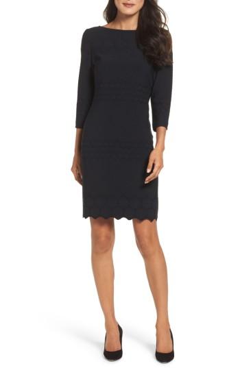 Women's Julia Jordan Eyelet Sheath Dress - Black (online Only)