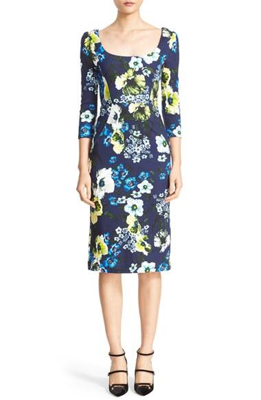 Women's Erdem Tess Floral Print Jersey Dress
