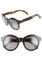 Women's Maui Jim Jasmine 51mm Polarizedplus2 Round Sunglasses - Black/ Tokyo Tortoise/ Grey