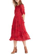 Women's Madewell Windpoppy Ruffle Midi Dress - Red