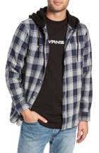 Men's Vans Lopes Hooded Plaid Flannel Jacket, Size - Blue