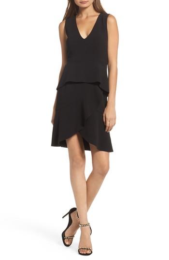 Women's Bardot Tulip Ruffle Dress - Black