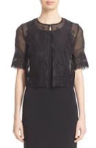 Women's St. John Collection Embroidered Silk Organza Jacket
