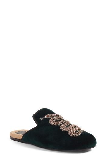 Women's Gucci Lawrence Snake Mule Us / 38eu - Green