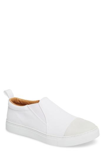 Men's Hip And Bone Canvas Suede Slider Slip-on Sneaker .5 M - White
