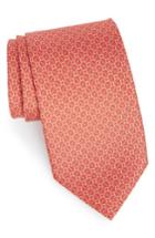 Men's Salvatore Ferragamo Eroe Geo Print Silk Tie, Size - Red