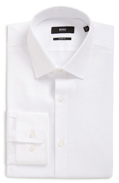 Men's Boss Sharp Fit Solid Dress Shirt R - White