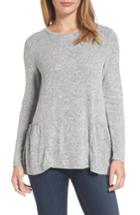 Women's Caslon Cozy Back Peplum Top, Size - Grey