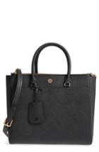 Tory Burch Robinson Double-zip Leather Tote - Black