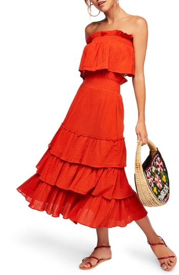 Women's Endless Summer By Free People Sea Breeze Strapless Crop Top & Midi Skirt - Pink