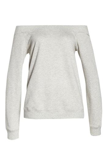 Women's David Lerner Off The Shoulder Pullover - Grey