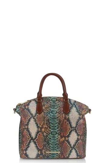Brahmin Large Duxbury Croc Embossed Leather Satchel - Black