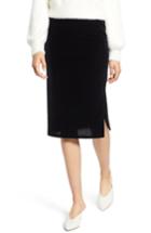 Women's Halogen Velvet Pencil Skirt, Size - Black