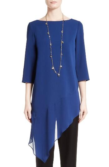 Women's St. John Collection Asymmetrical Stretch Cady Top
