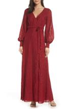 Women's Fame And Partners The Rachel Wrap Gown - Burgundy