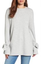 Women's Halogen Tie Sleeve Sweatshirt, Size - Grey