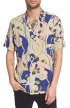 Men's Allsaints Fuyugi Regular Fit Short Sleeve Sport Shirt - Blue