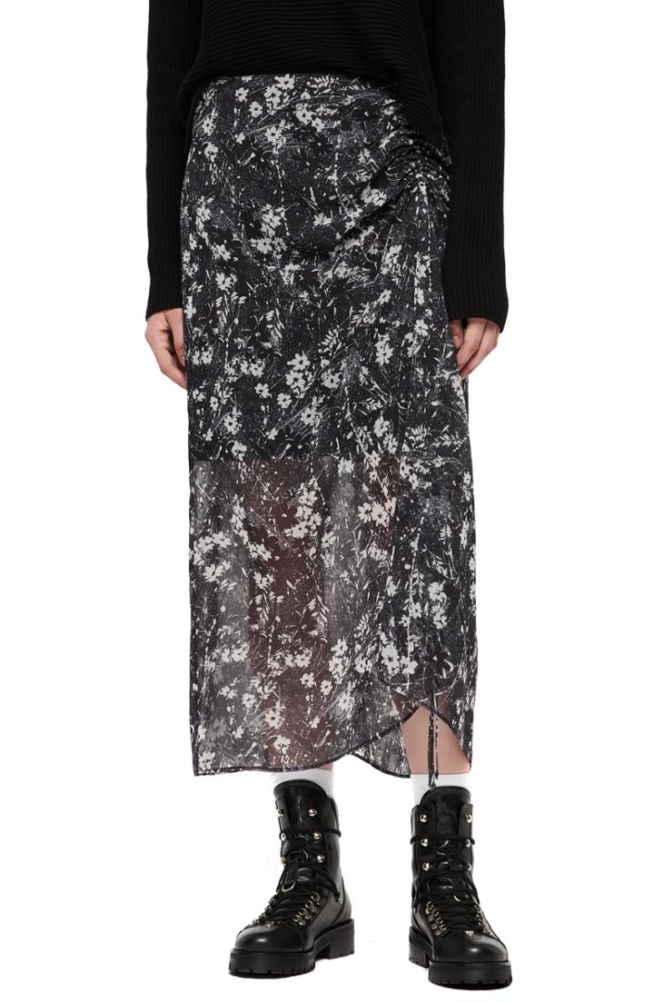 Women's Allsaints Ariya Lisk Midi Skirt - Black