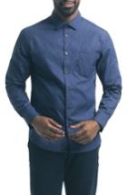 Men's Good Man Brand Slim Fit Blue Dot Sport Shirt, Size - Blue