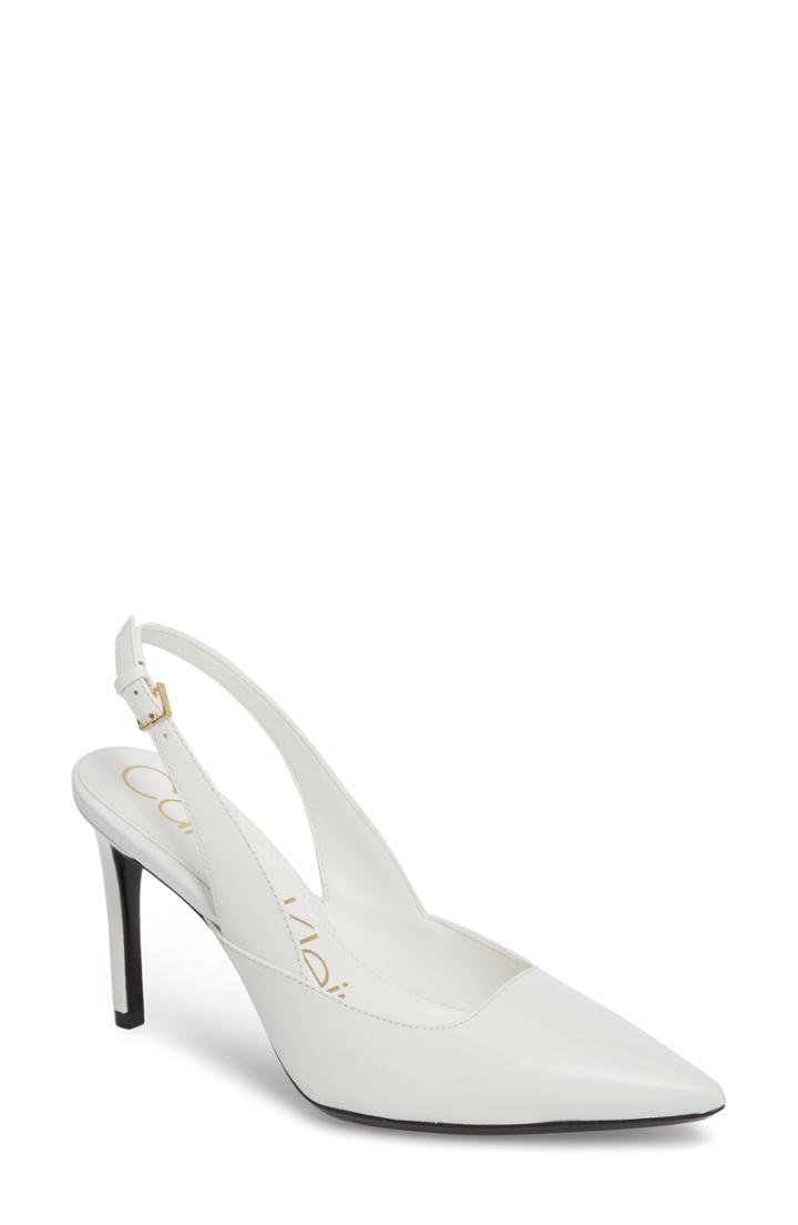 Women's Calvin Klein Rielle Slingback Pump .5 M - White