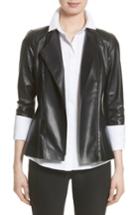 Women's Lafayette 148 New York Austin Perforated Nappa Leather Jacket - Black