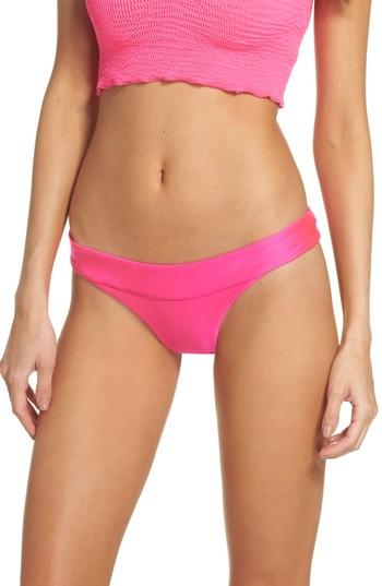 Women's Isabella Rose Tubular Solid Bikini Bottoms - Pink