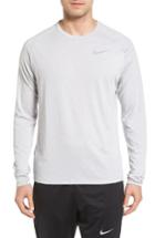 Men's Nike Tailwind Long Sleeve Running T-shirt - Grey