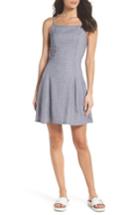 Women's First Monday Back Lace-up Fit & Flare Dress - Blue