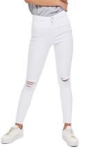 Women's Topshop Jamie Ripped Jeans W X 30l (fits Like 27w) - White