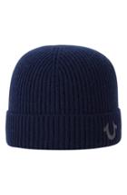 Men's True Religion Brand Jeans Rib Knit Cap - Blue