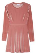 Women's Nsr Velvet Fit & Flare Dress - Pink