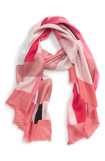 Women's Kate Spade New York Colorblock Oblong Silk Scarf