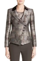 Women's Armani Collezioni Panel Jacquard Asymmetrical Jacket - None