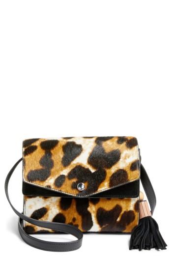 Elizabeth And James Eloise Genuine Calf Hair Field Crossbody Bag - Brown