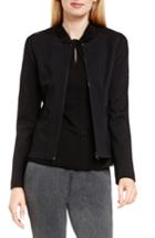 Petite Women's Vince Camuto Front Zip Collarless Jacket P - Black