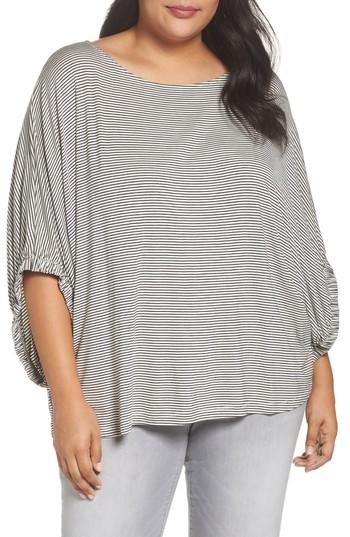 Women's Soprano Stripe Dolman Sleeve Top X/2x - Ivory