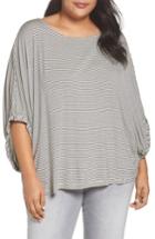 Women's Soprano Stripe Dolman Sleeve Top X/2x - Ivory