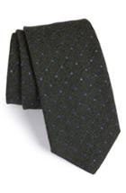 Men's Eton Dot Cotton, Silk & Wool Tie, Size - Green