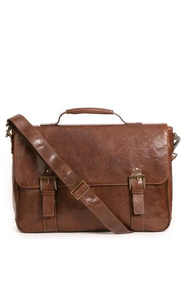 Men's Boconi 'becker' Leather Messenger Bag - Brown