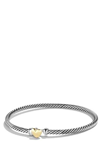 Women's David Yurman Cable Collectibles Heart Bracelet With 18k Gold