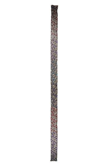 Women's Saint Laurent Metallic Polka Dots Silk Skinny Scarf, Size - None