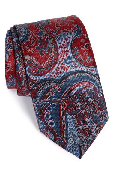 Men's Brioni Paisley Silk Tie, Size - Purple